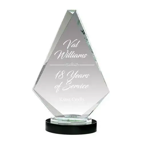 Jade Reflection Diamond Glass Award Includes Engraving