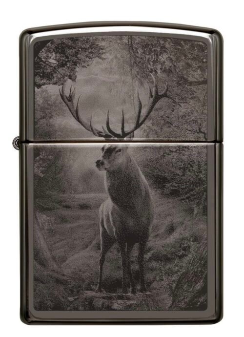 Zippo Black Ice Deer Design Lighter front