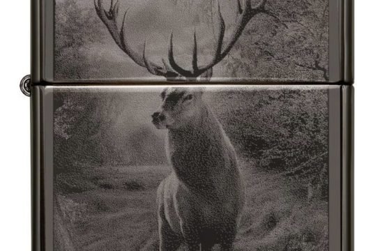 Zippo Black Ice Deer Design Lighter front