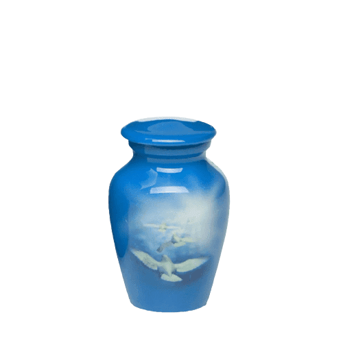 KEEPSAKE -Alloy Urn -4010 - BLUE with DOVES