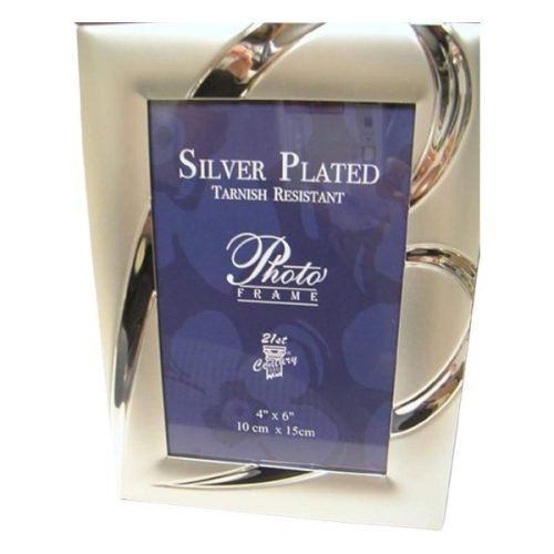 Frame, Satin Silver Plated With Silver 4x6