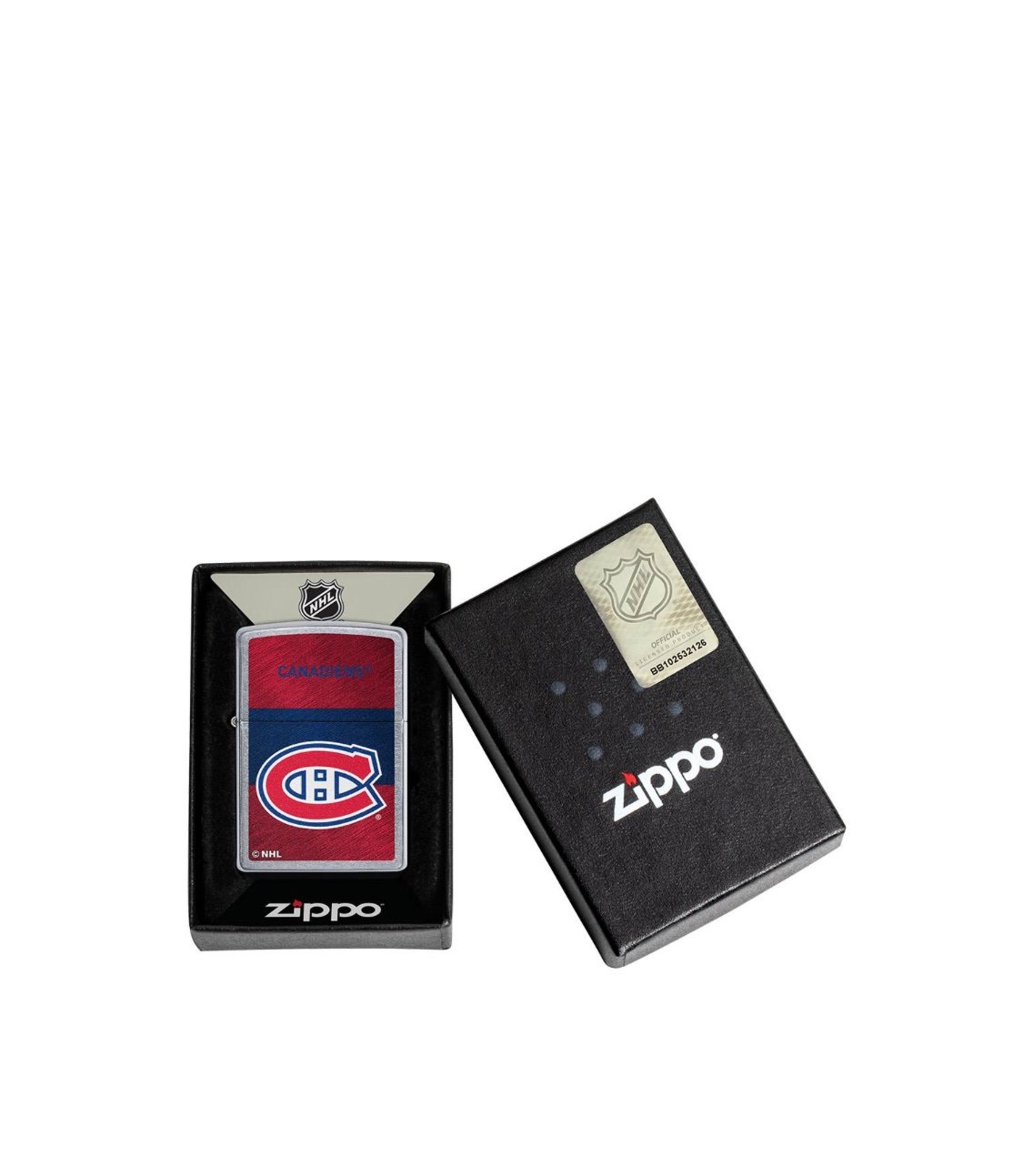 Zippo NHL Montreal Canadiens Street Chrome Silver Lighter (Engraved) 5 Zippo NHL Montreal Canadiens Silver Lighter with Team Logo engraved Canada
