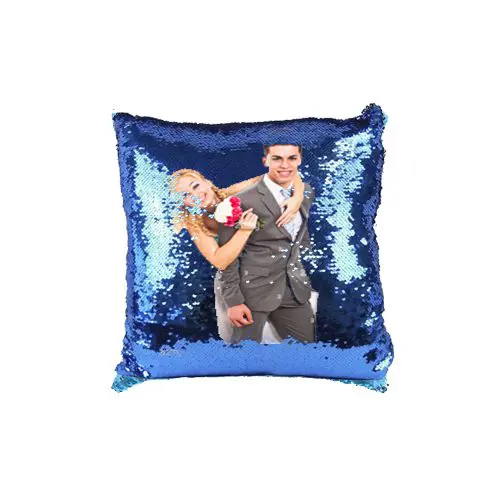 Square Shape Sequin Pillow image printed in front