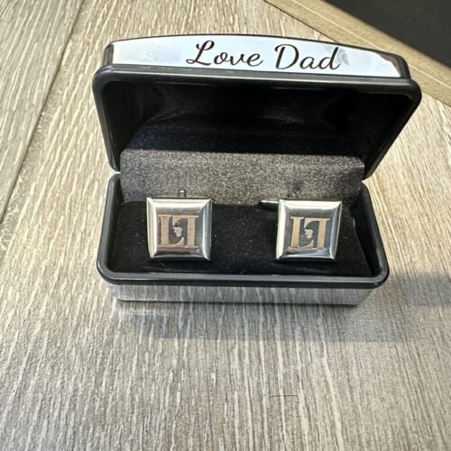 Plain Square Cufflinks in Engravable Box Engraved