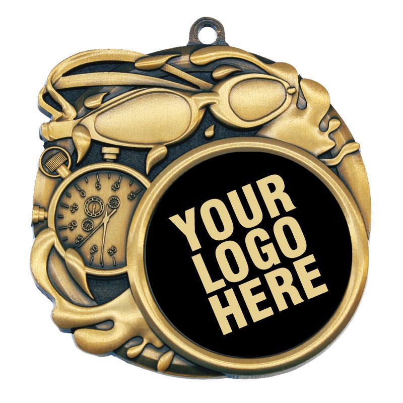 Sport Logo Swimming Medallion 2.5" (Includes Ribbon) — Engrave On Canada 1 Sport Logo Swimming Medallion 2.5" (Includes Ribbon) — Engrave On Canada