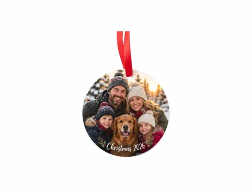Personalized Double-Sided Metal Photo Christmas Ornament
