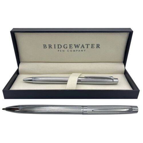 Personalized all chrome ballpoint pen — Bridgewater Lincoln, engraved executive gift Canada