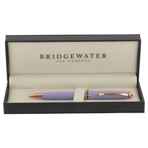 Engraved rose gold pen gift — Bridgewater Winchester lilac and rose gold ballpoint, personalized gift Canada